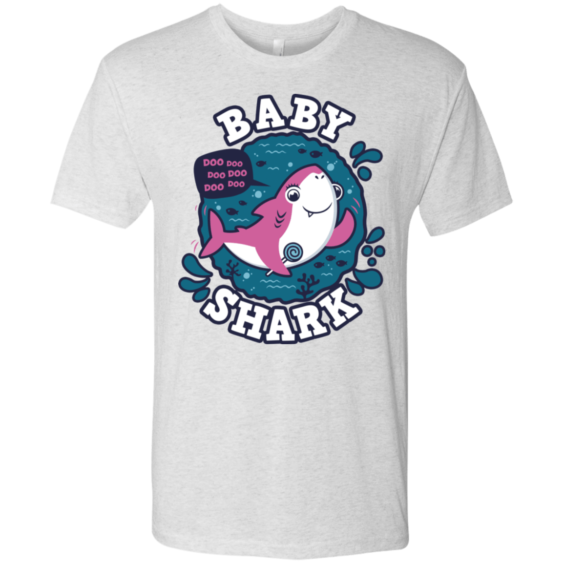 T-Shirts Heather White / S Shark Family trazo - Baby Girl Men's Triblend T-Shirt