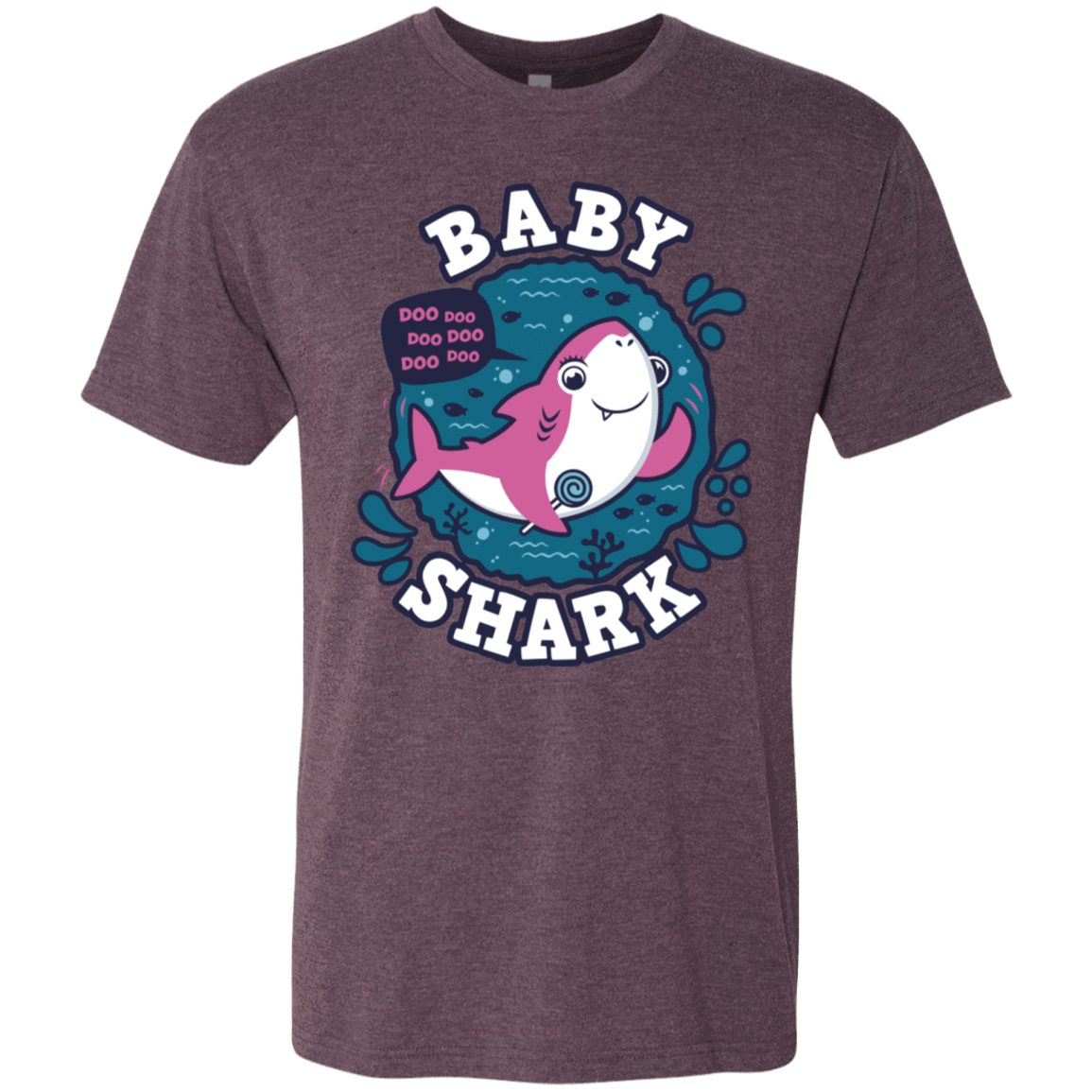 T-Shirts Vintage Purple / S Shark Family trazo - Baby Girl Men's Triblend T-Shirt