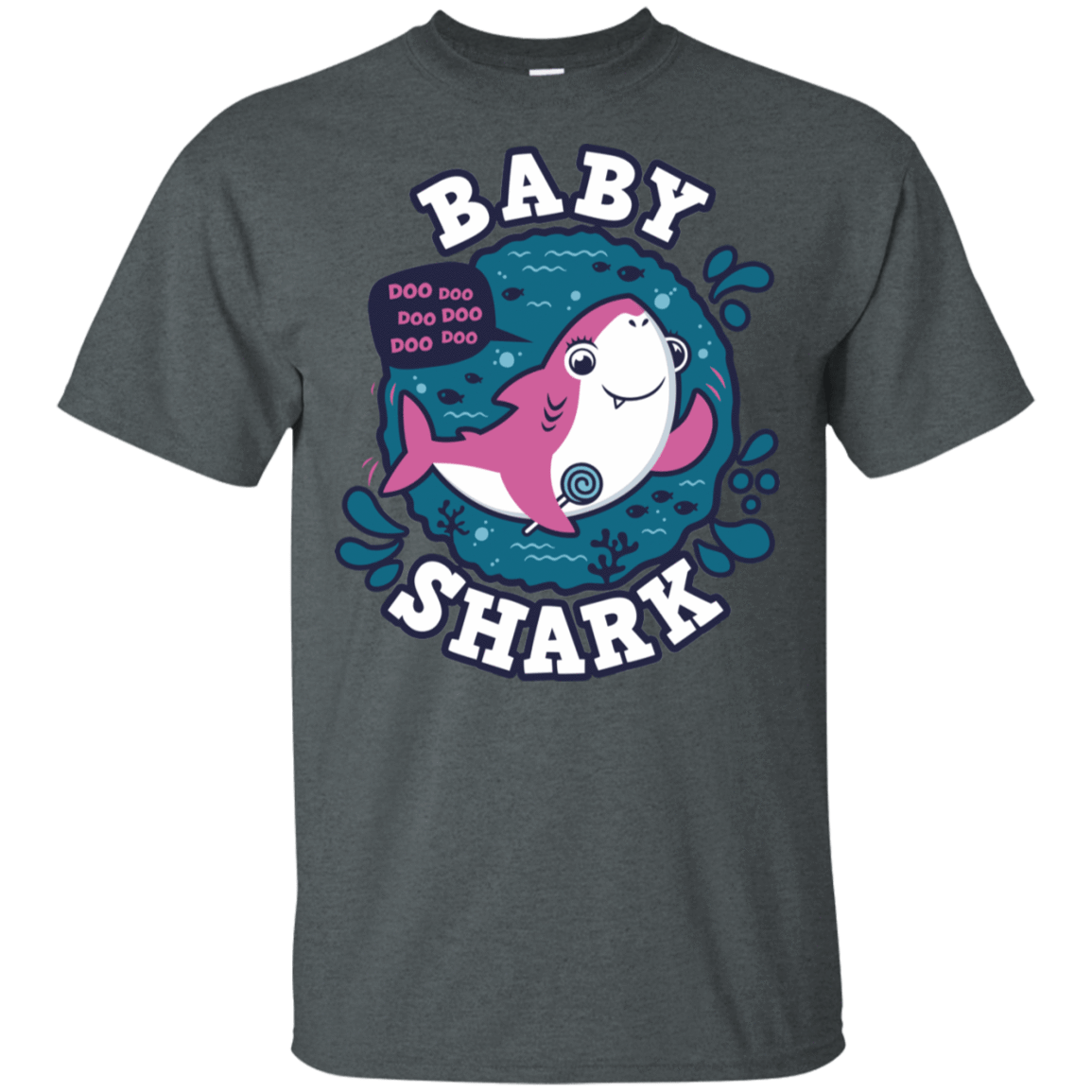 T-Shirts Dark Heather / S Shark Family trazo - Baby Girl T-Shirt
