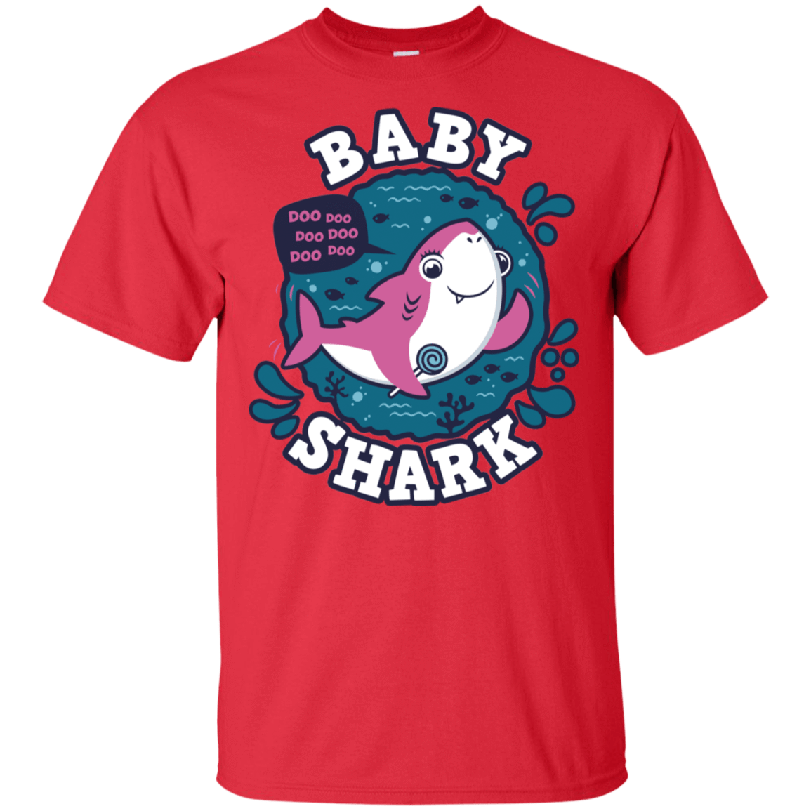 T-Shirts Red / S Shark Family trazo - Baby Girl T-Shirt