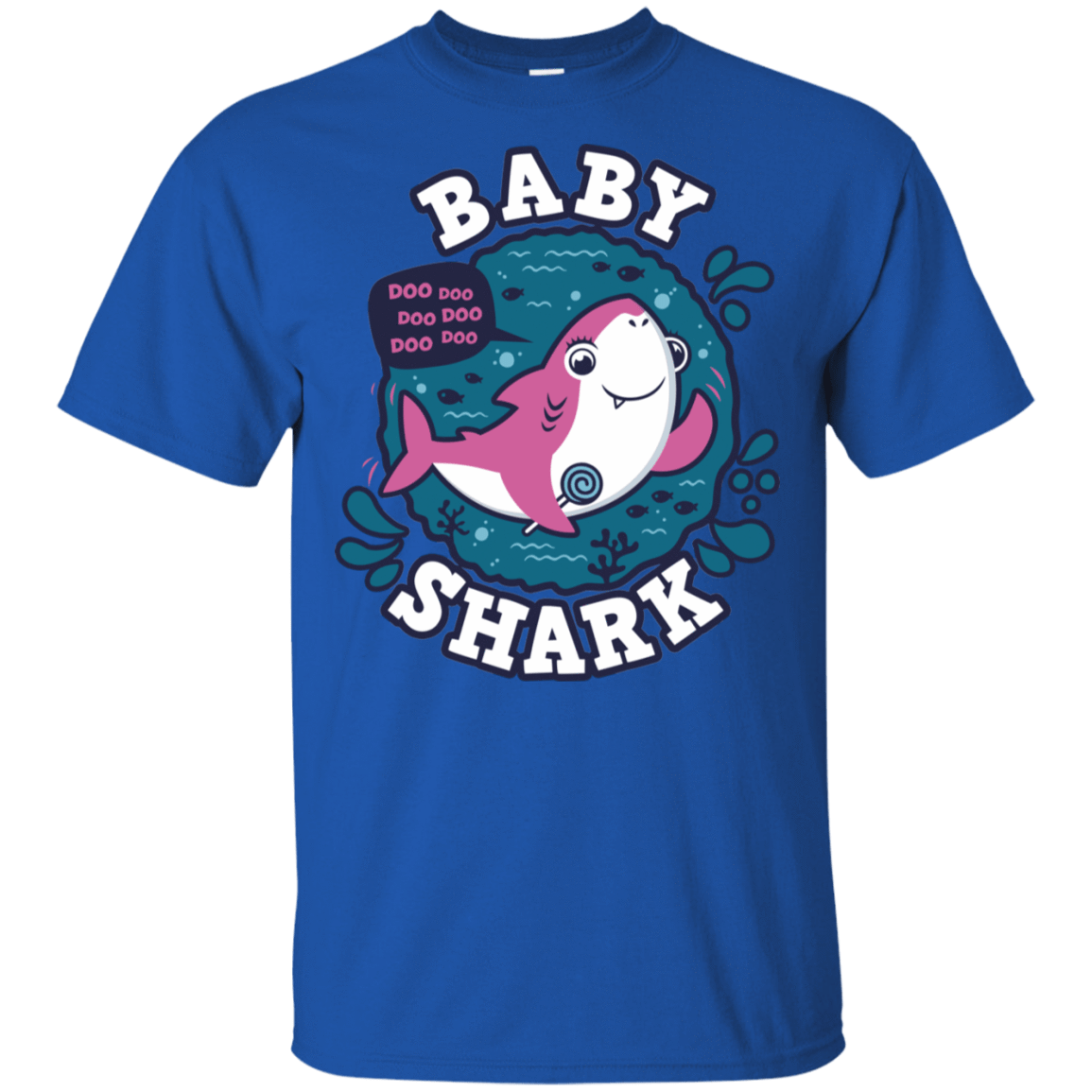 T-Shirts Royal / S Shark Family trazo - Baby Girl T-Shirt
