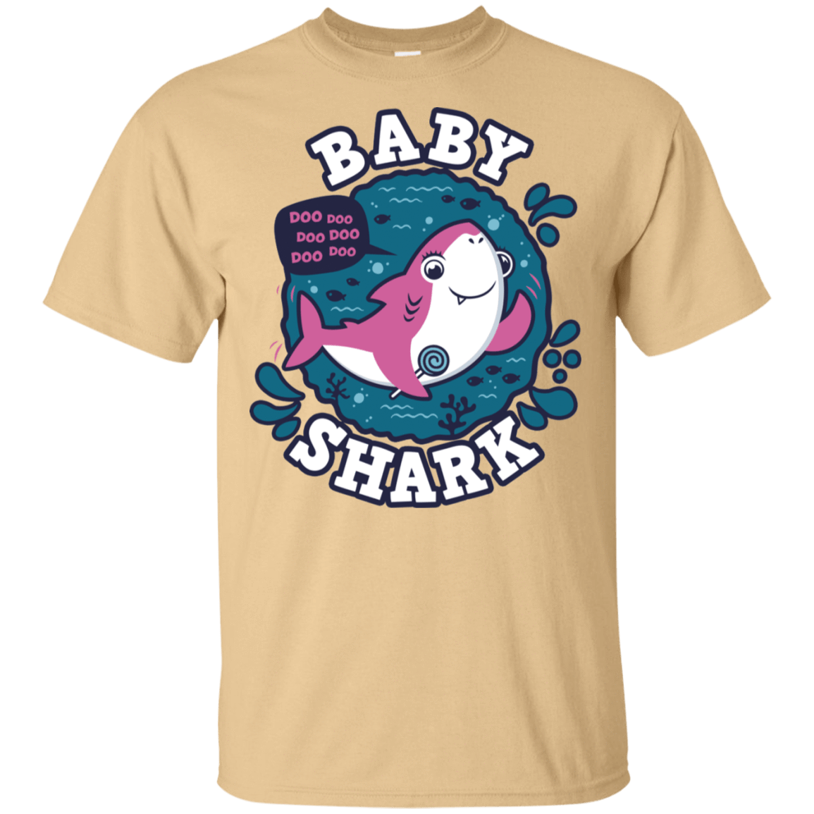T-Shirts Vegas Gold / S Shark Family trazo - Baby Girl T-Shirt