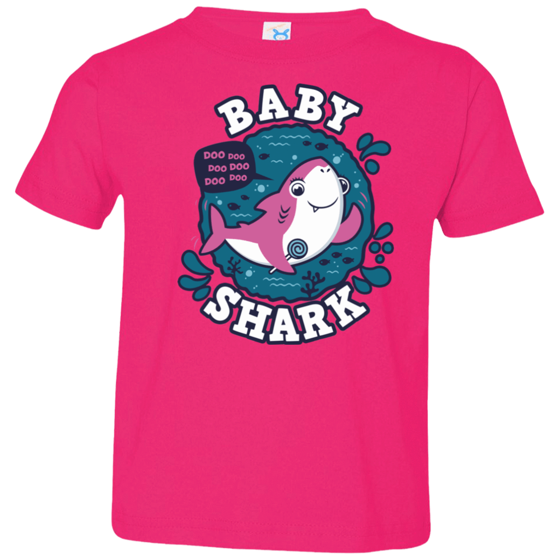 T-Shirts Hot Pink / 2T Shark Family trazo - Baby Girl Toddler Premium T-Shirt