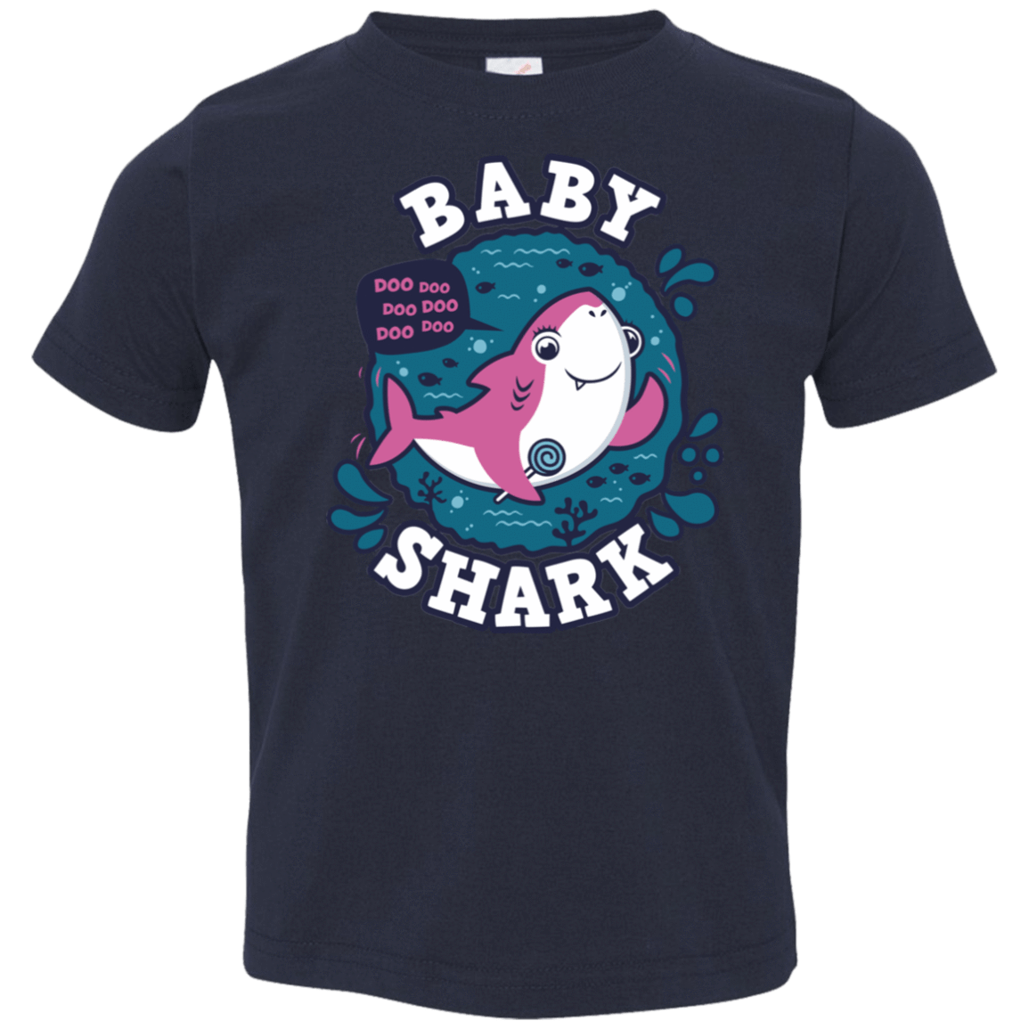 T-Shirts Navy / 2T Shark Family trazo - Baby Girl Toddler Premium T-Shirt