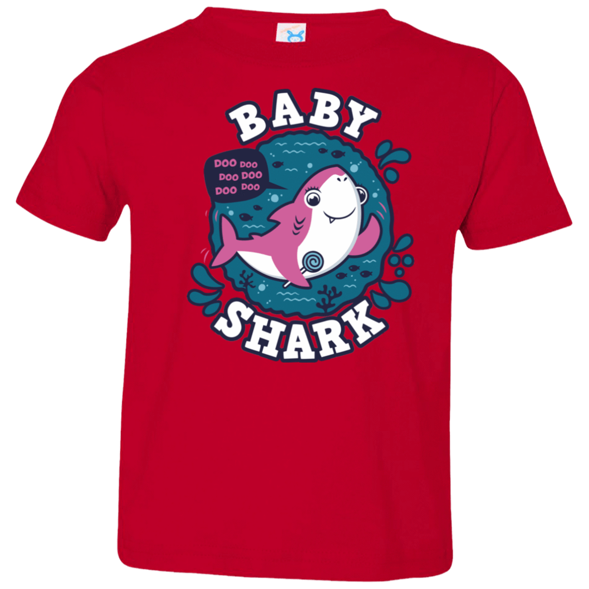 T-Shirts Red / 2T Shark Family trazo - Baby Girl Toddler Premium T-Shirt