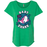 T-Shirts Envy / X-Small Shark Family trazo - Baby Girl Triblend Dolman Sleeve