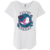 T-Shirts Heather White / X-Small Shark Family trazo - Baby Girl Triblend Dolman Sleeve
