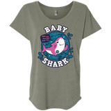 T-Shirts Venetian Grey / X-Small Shark Family trazo - Baby Girl Triblend Dolman Sleeve