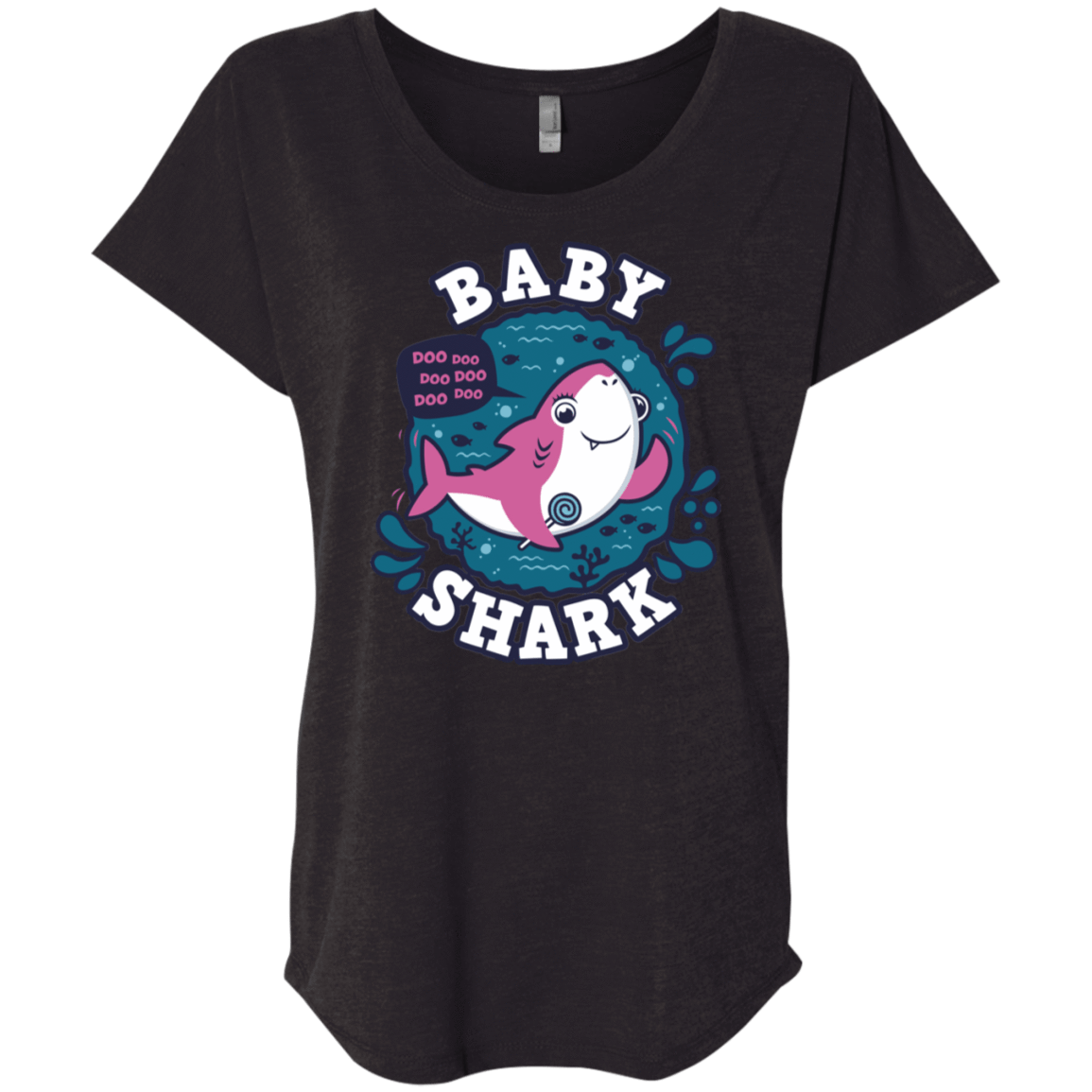T-Shirts Vintage Black / X-Small Shark Family trazo - Baby Girl Triblend Dolman Sleeve