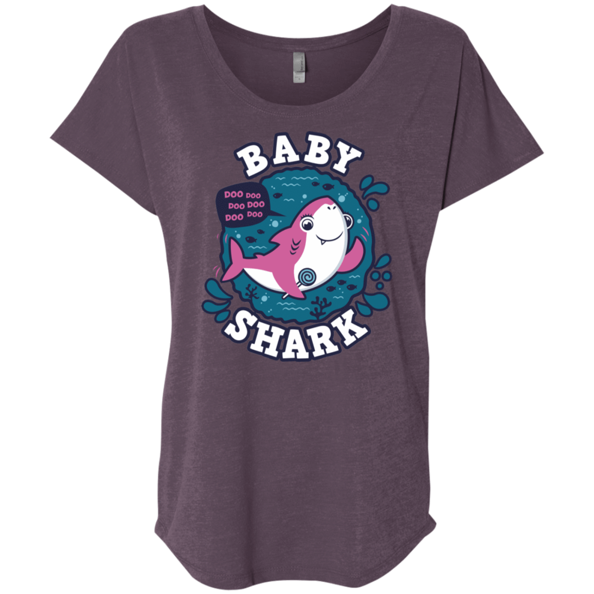 T-Shirts Vintage Purple / X-Small Shark Family trazo - Baby Girl Triblend Dolman Sleeve