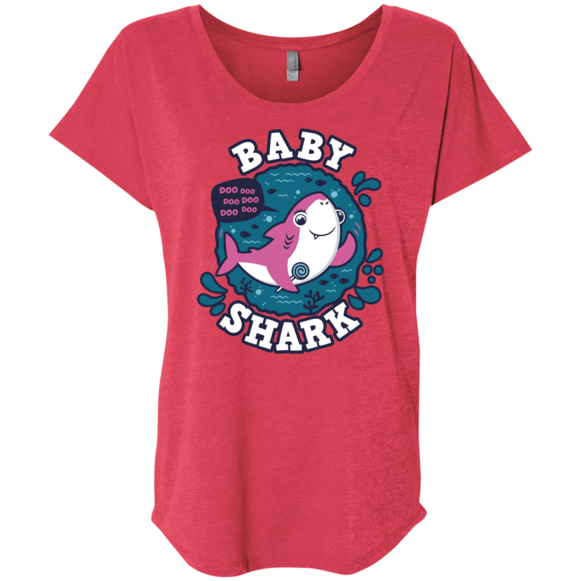 T-Shirts Vintage Red / X-Small Shark Family trazo - Baby Girl Triblend Dolman Sleeve