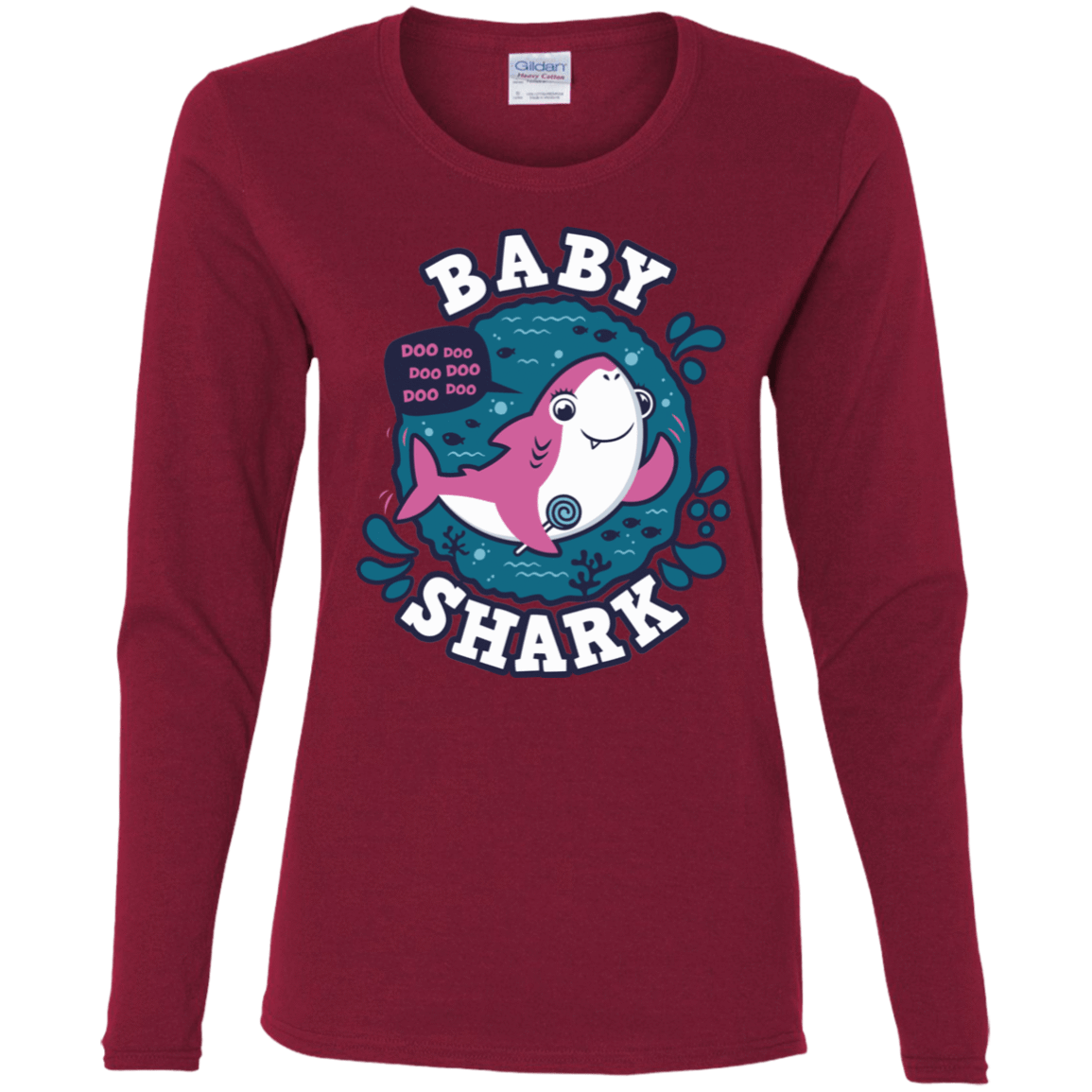 T-Shirts Cardinal / S Shark Family trazo - Baby Girl Women's Long Sleeve T-Shirt