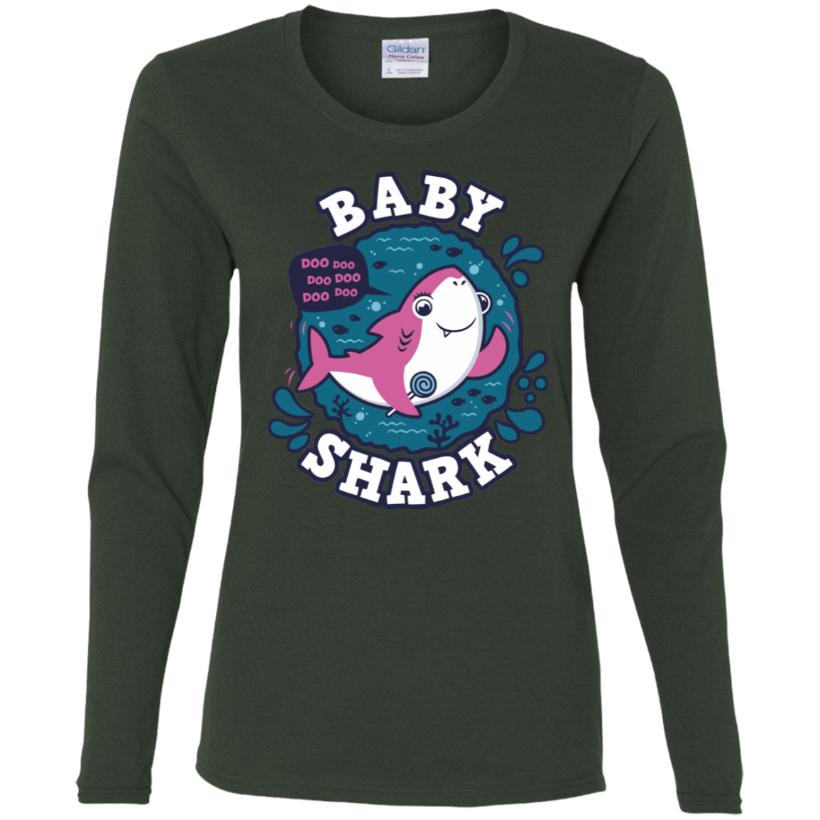 T-Shirts Forest / S Shark Family trazo - Baby Girl Women's Long Sleeve T-Shirt