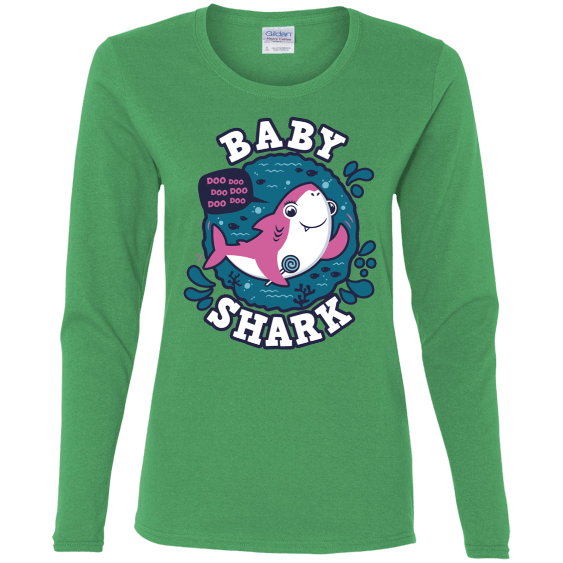 T-Shirts Irish Green / S Shark Family trazo - Baby Girl Women's Long Sleeve T-Shirt