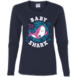 T-Shirts Navy / S Shark Family trazo - Baby Girl Women's Long Sleeve T-Shirt