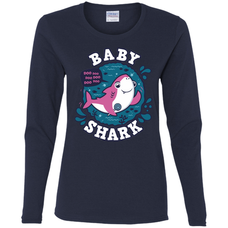 T-Shirts Navy / S Shark Family trazo - Baby Girl Women's Long Sleeve T-Shirt