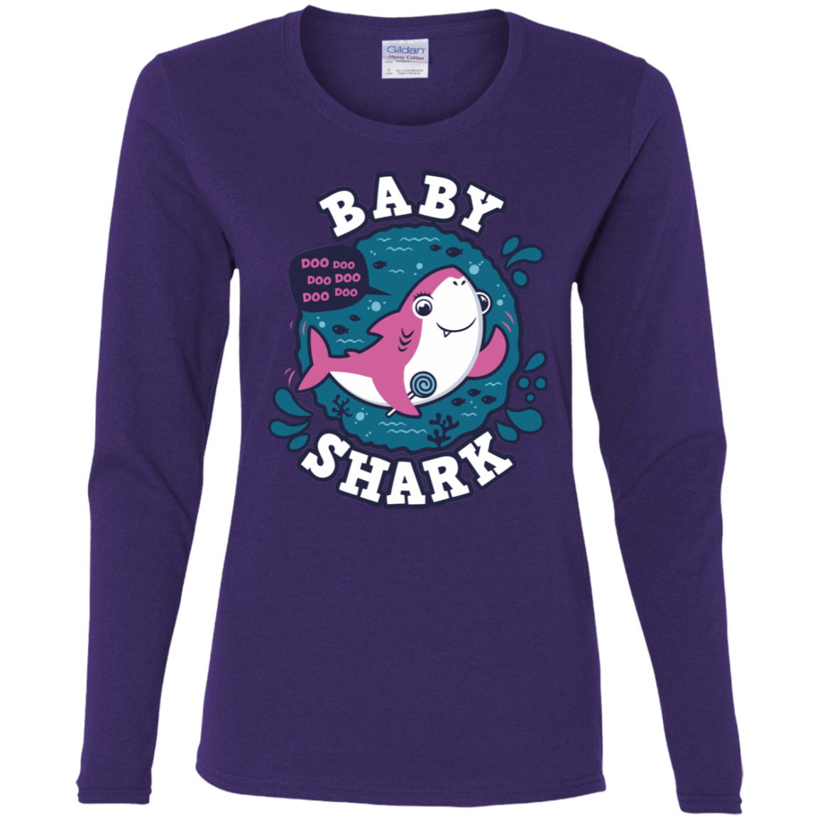 T-Shirts Purple / S Shark Family trazo - Baby Girl Women's Long Sleeve T-Shirt