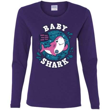 T-Shirts Purple / S Shark Family trazo - Baby Girl Women's Long Sleeve T-Shirt