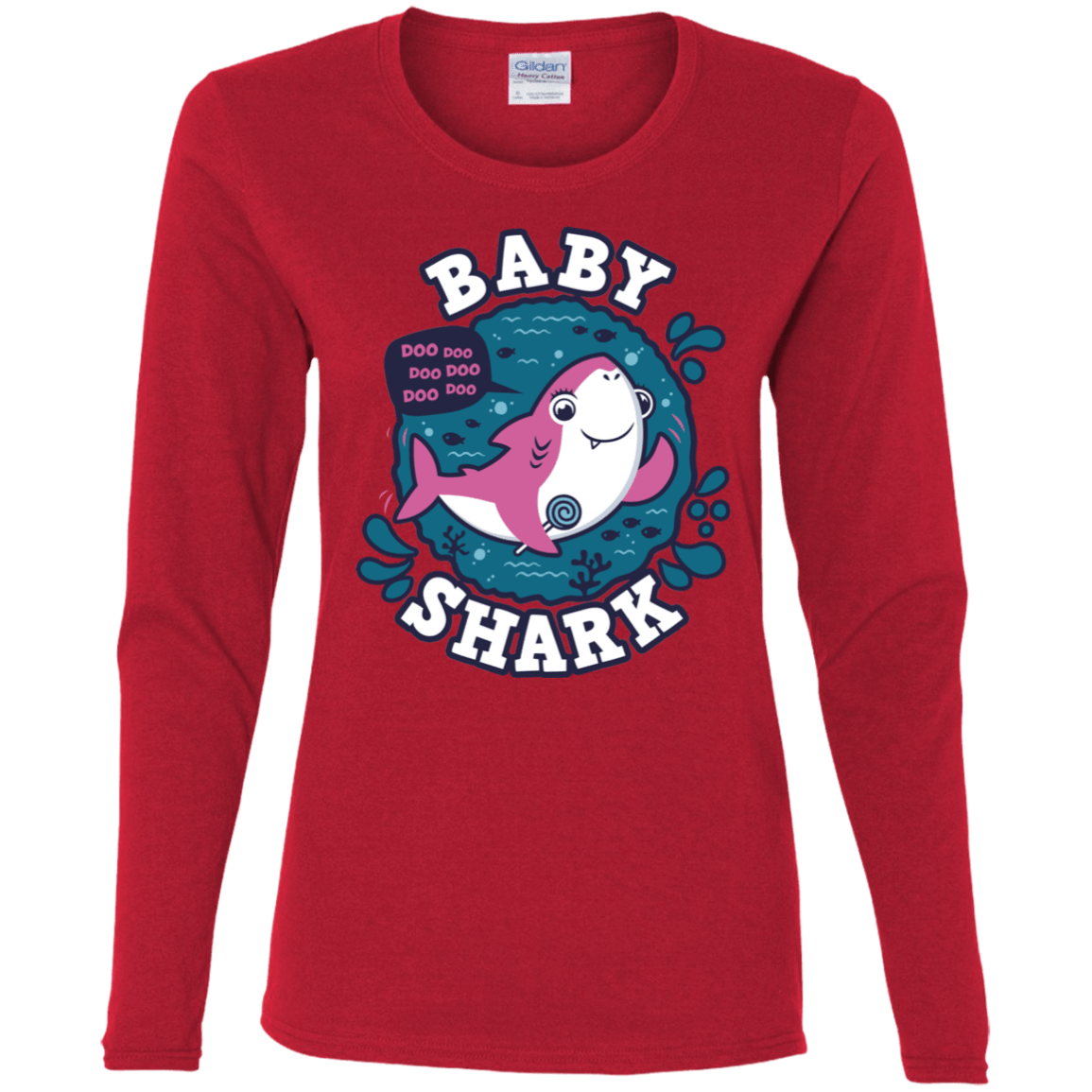 T-Shirts Red / S Shark Family trazo - Baby Girl Women's Long Sleeve T-Shirt