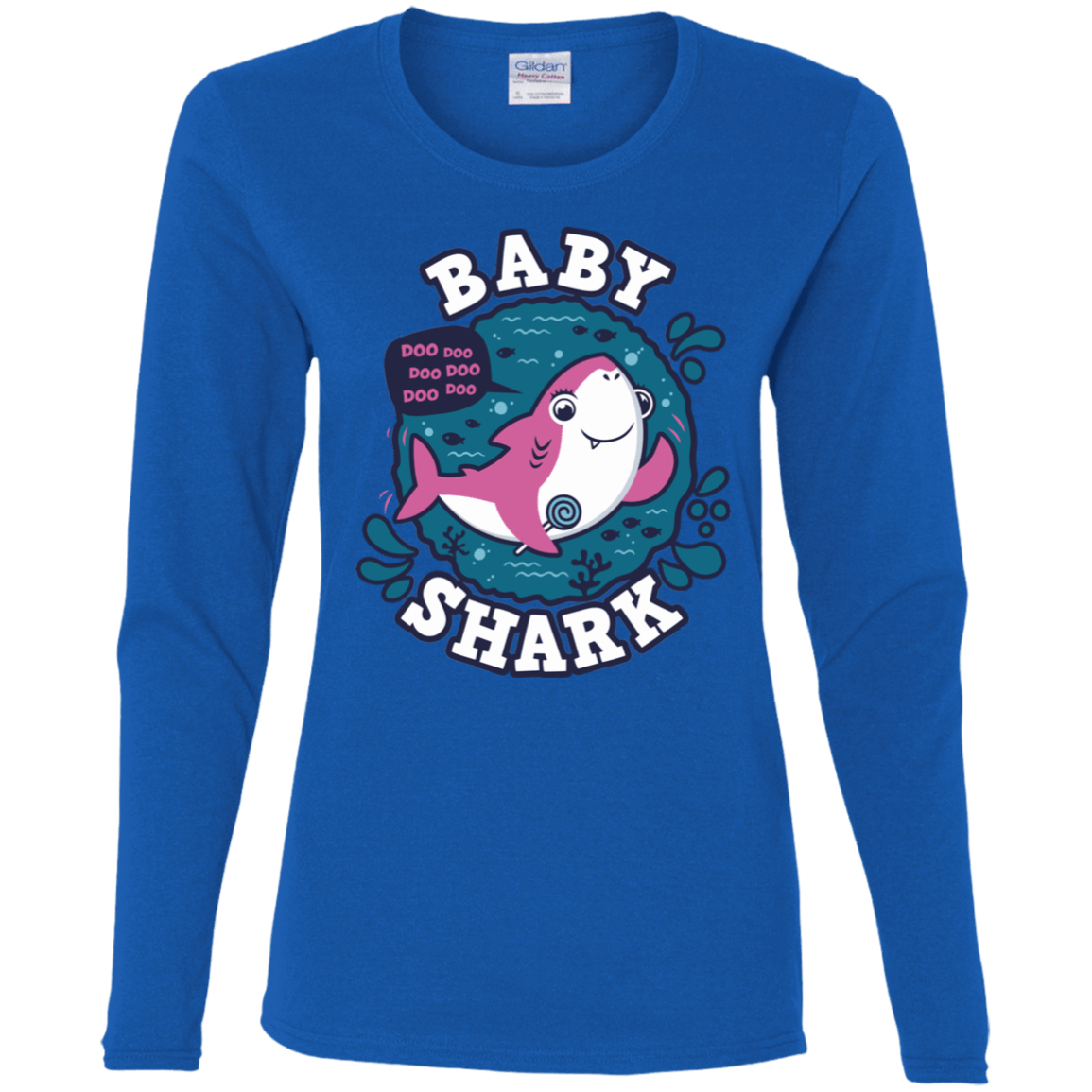 T-Shirts Royal / S Shark Family trazo - Baby Girl Women's Long Sleeve T-Shirt