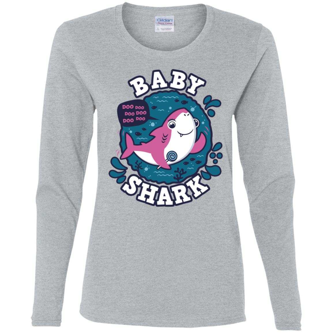 T-Shirts Sport Grey / S Shark Family trazo - Baby Girl Women's Long Sleeve T-Shirt