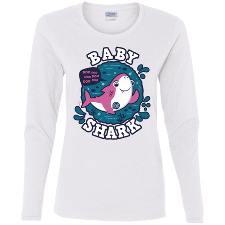 T-Shirts White / S Shark Family trazo - Baby Girl Women's Long Sleeve T-Shirt