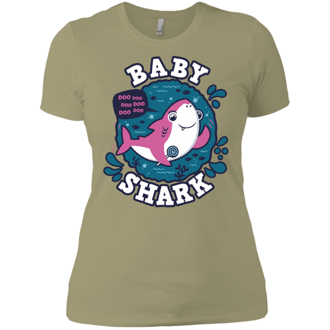T-Shirts Light Olive / X-Small Shark Family trazo - Baby Girl Women's Premium T-Shirt
