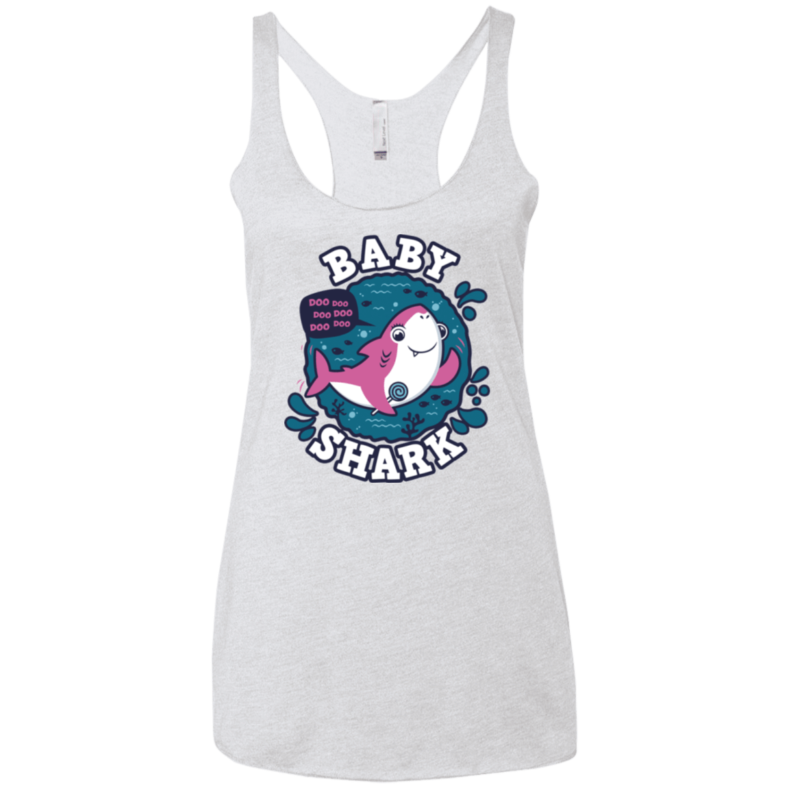 T-Shirts Heather White / X-Small Shark Family trazo - Baby Girl Women's Triblend Racerback Tank