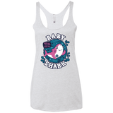 T-Shirts Heather White / X-Small Shark Family trazo - Baby Girl Women's Triblend Racerback Tank