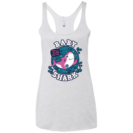 T-Shirts Heather White / X-Small Shark Family trazo - Baby Girl Women's Triblend Racerback Tank