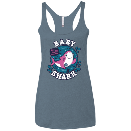 T-Shirts Indigo / X-Small Shark Family trazo - Baby Girl Women's Triblend Racerback Tank