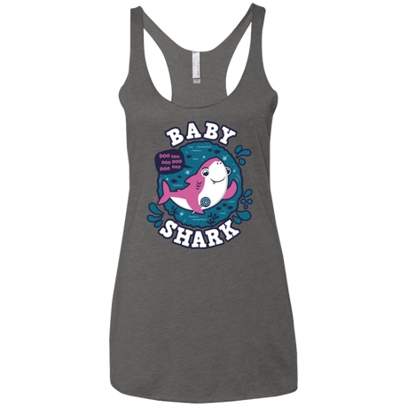 T-Shirts Premium Heather / X-Small Shark Family trazo - Baby Girl Women's Triblend Racerback Tank