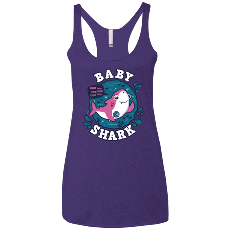 T-Shirts Purple Rush / X-Small Shark Family trazo - Baby Girl Women's Triblend Racerback Tank