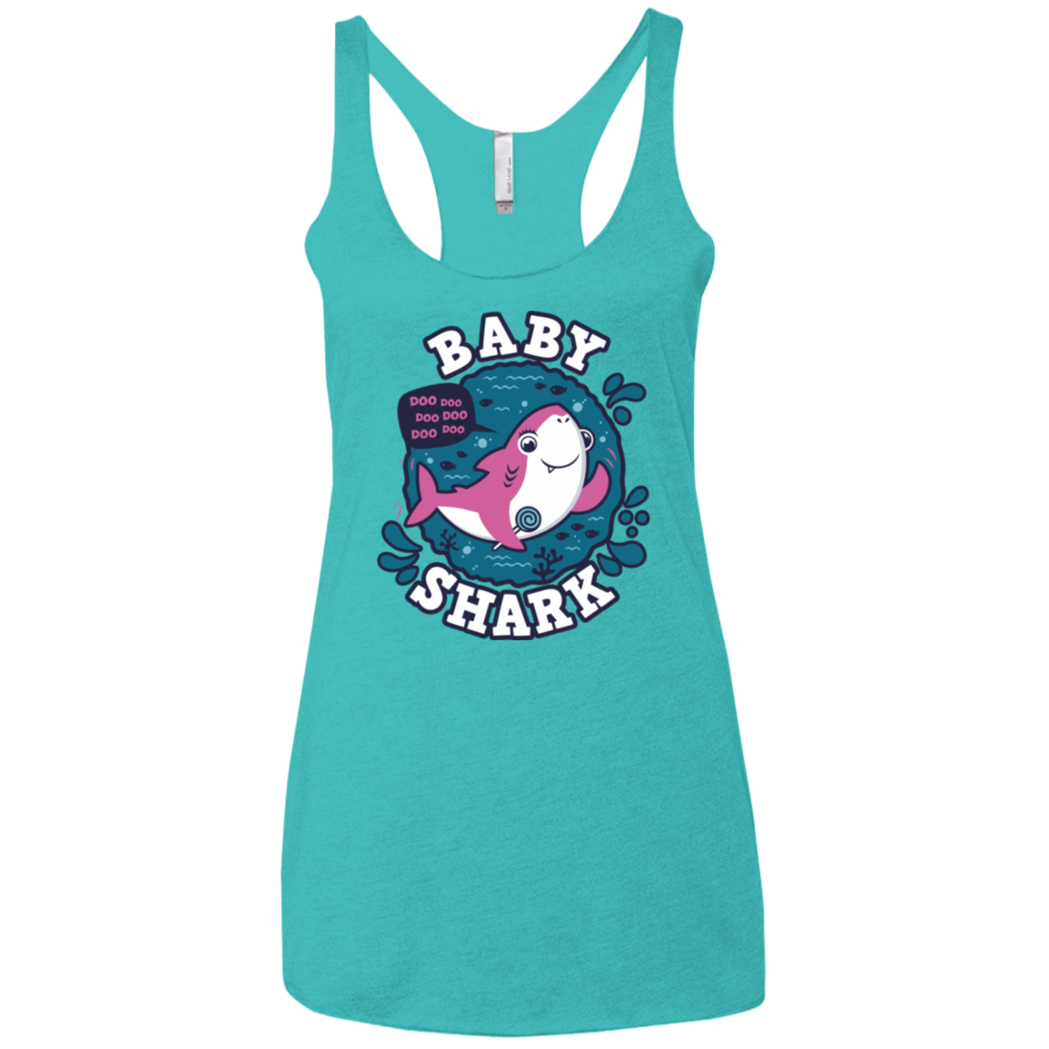 T-Shirts Tahiti Blue / X-Small Shark Family trazo - Baby Girl Women's Triblend Racerback Tank