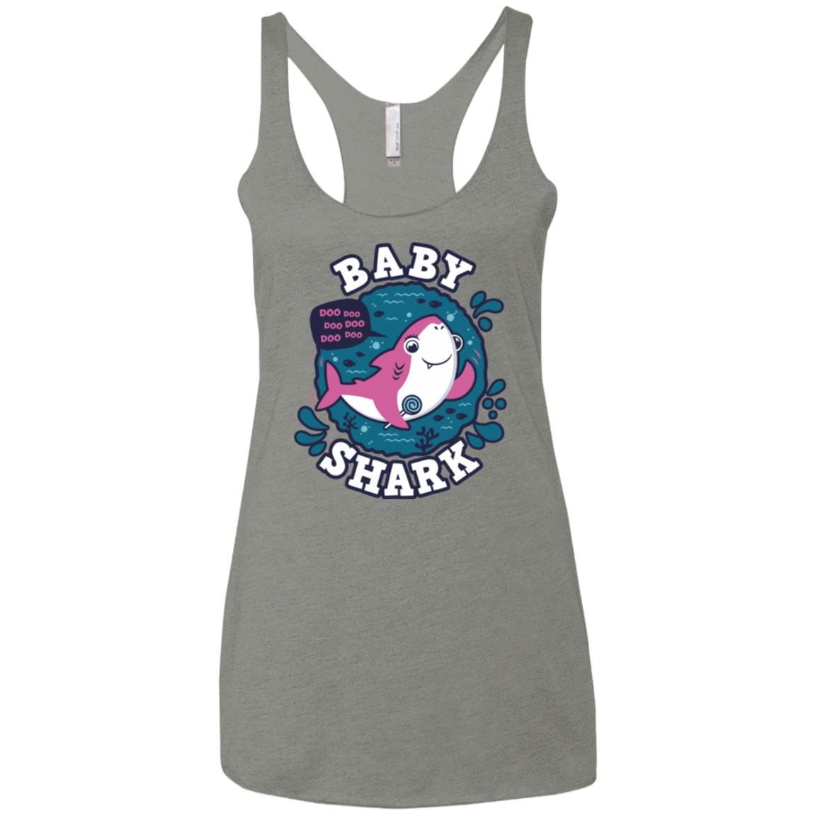 T-Shirts Venetian Grey / X-Small Shark Family trazo - Baby Girl Women's Triblend Racerback Tank