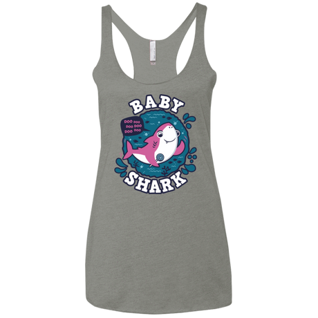 T-Shirts Venetian Grey / X-Small Shark Family trazo - Baby Girl Women's Triblend Racerback Tank