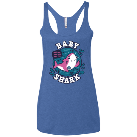 T-Shirts Vintage Royal / X-Small Shark Family trazo - Baby Girl Women's Triblend Racerback Tank