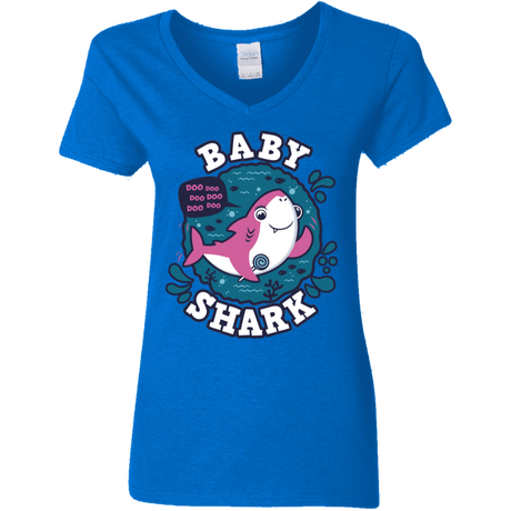 T-Shirts Royal / S Shark Family trazo - Baby Girl Women's V-Neck T-Shirt