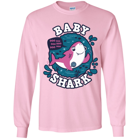 T-Shirts Light Pink / YS Shark Family trazo - Baby Girl Youth Long Sleeve T-Shirt