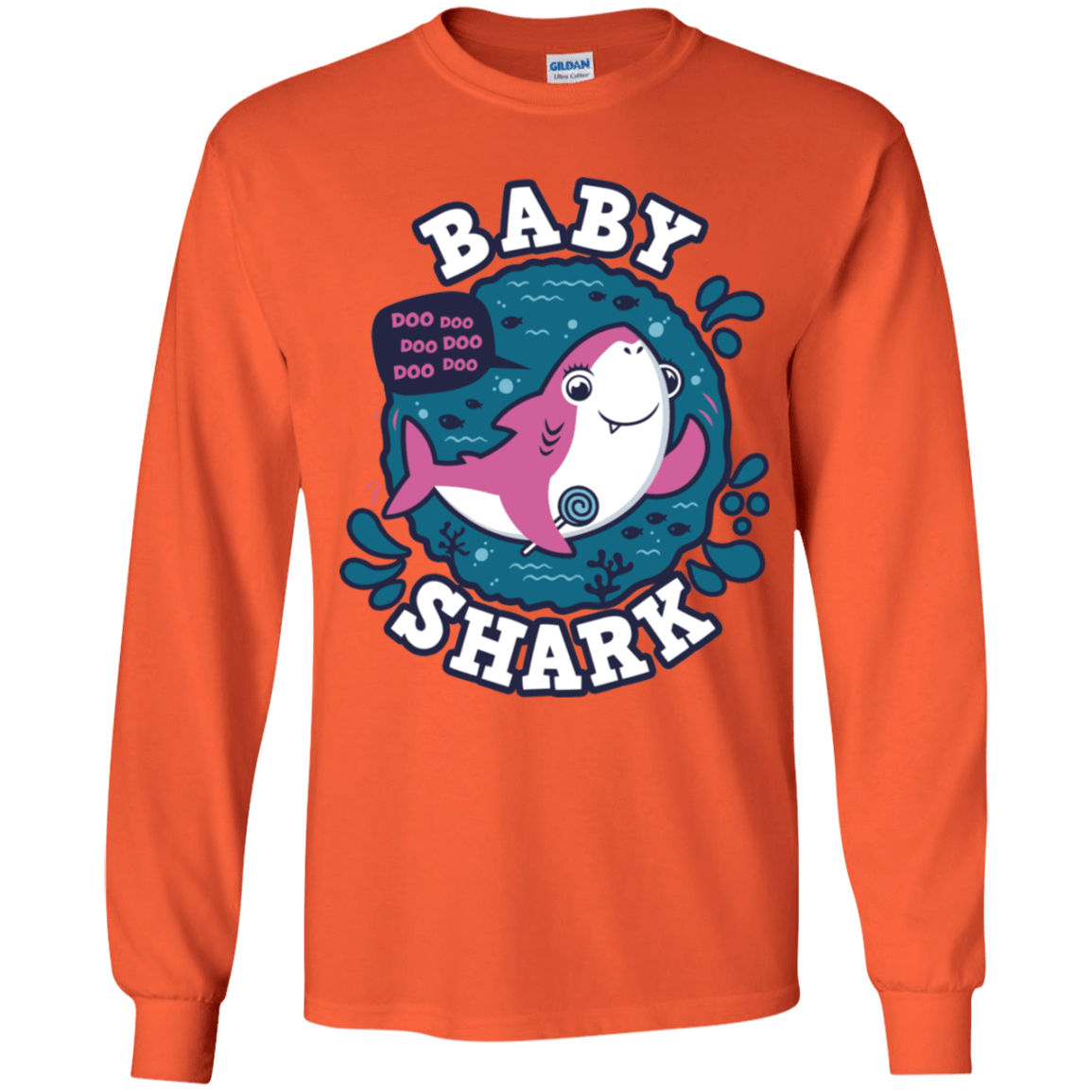 T-Shirts Orange / YS Shark Family trazo - Baby Girl Youth Long Sleeve T-Shirt