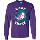 T-Shirts Purple / YS Shark Family trazo - Baby Girl Youth Long Sleeve T-Shirt