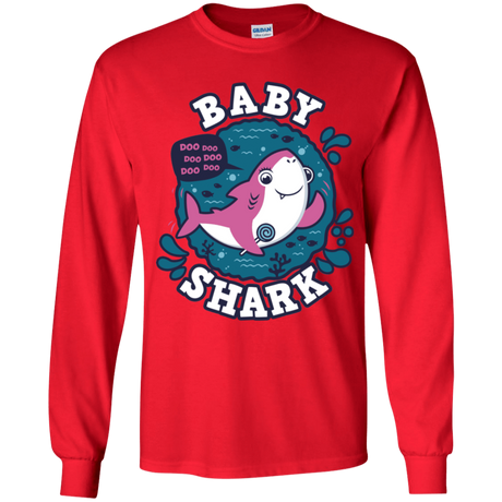 T-Shirts Red / YS Shark Family trazo - Baby Girl Youth Long Sleeve T-Shirt