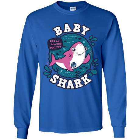 T-Shirts Royal / YS Shark Family trazo - Baby Girl Youth Long Sleeve T-Shirt