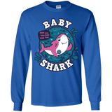 T-Shirts Royal / YS Shark Family trazo - Baby Girl Youth Long Sleeve T-Shirt