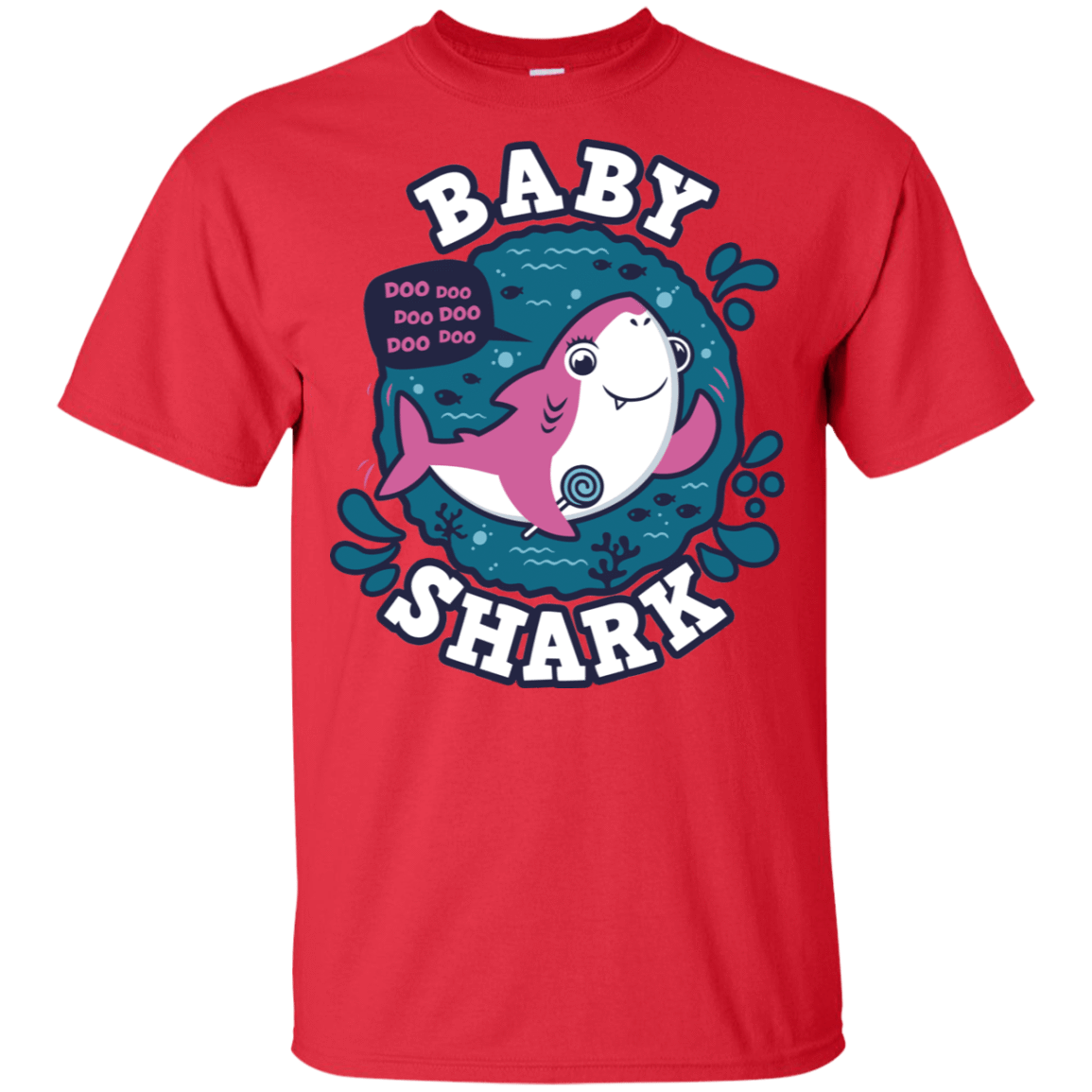 T-Shirts Red / YXS Shark Family trazo - Baby Girl Youth T-Shirt