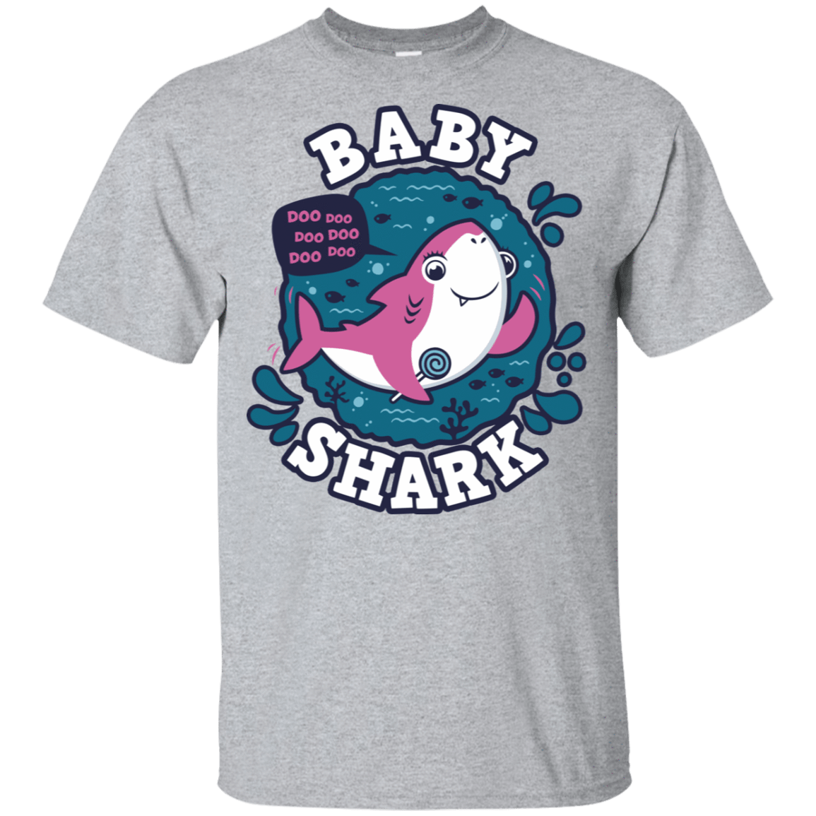 T-Shirts Sport Grey / YXS Shark Family trazo - Baby Girl Youth T-Shirt