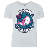 T-Shirts Heather White / YXS Shark Family trazo - Baby Girl Youth Triblend T-Shirt