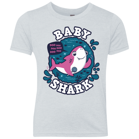 T-Shirts Heather White / YXS Shark Family trazo - Baby Girl Youth Triblend T-Shirt