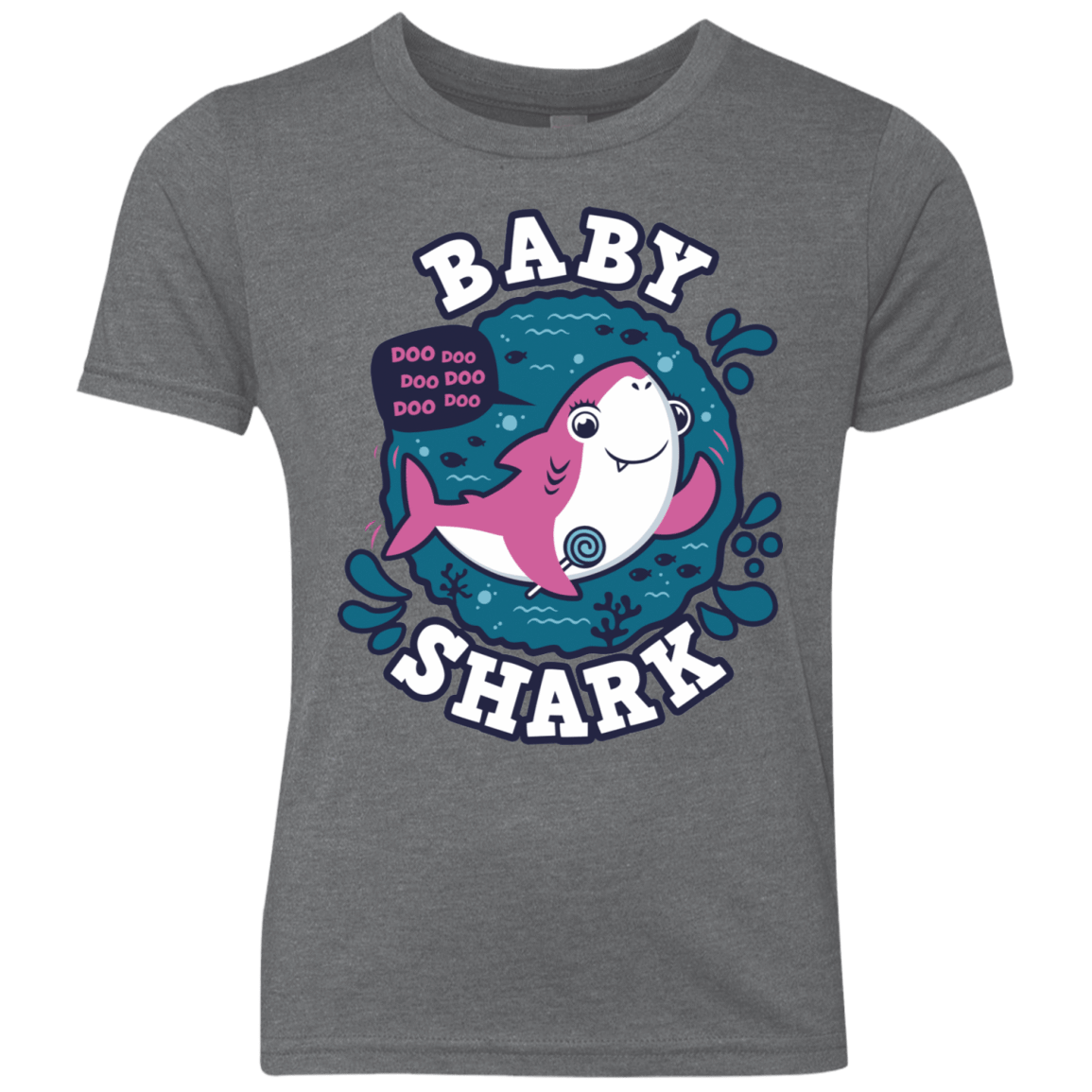 T-Shirts Premium Heather / YXS Shark Family trazo - Baby Girl Youth Triblend T-Shirt