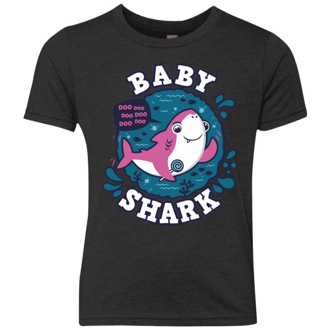 T-Shirts Vintage Black / YXS Shark Family trazo - Baby Girl Youth Triblend T-Shirt